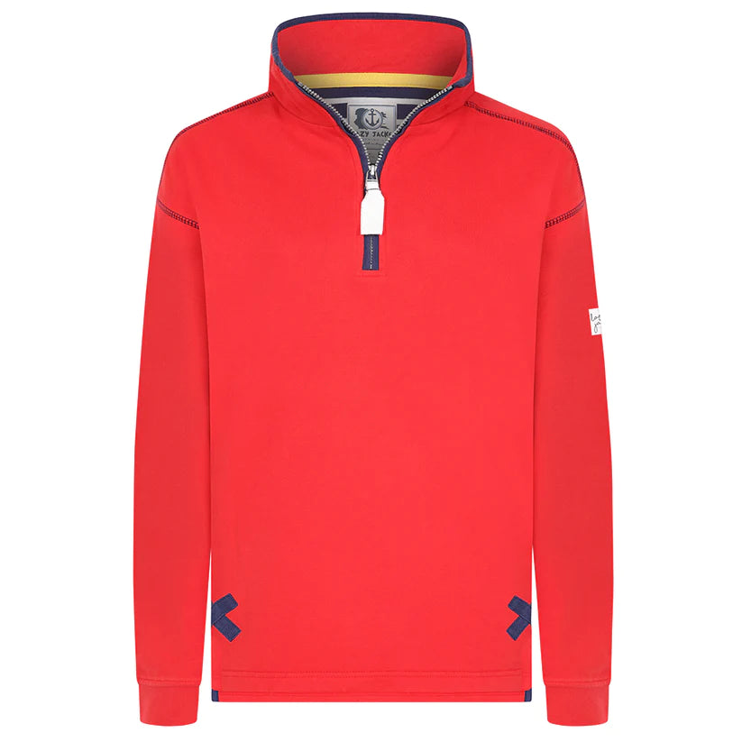 Lazy Jacks Mens Super Soft 1/4 Zip Sweatshirt Red LJ40