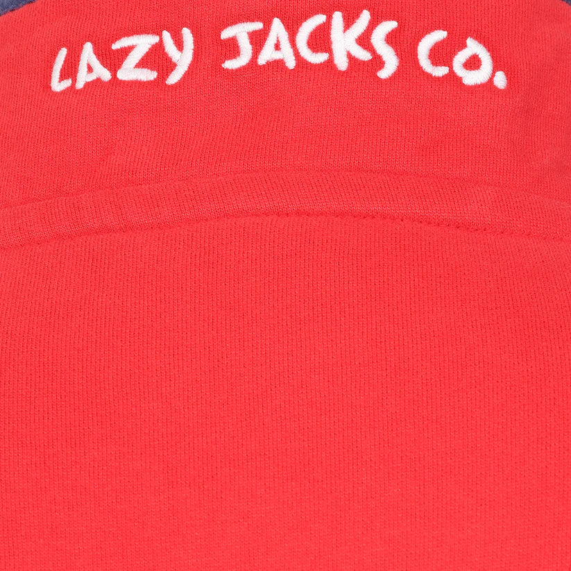 Lazy Jacks Mens Super Soft 1/4 Zip Sweatshirt Red LJ40