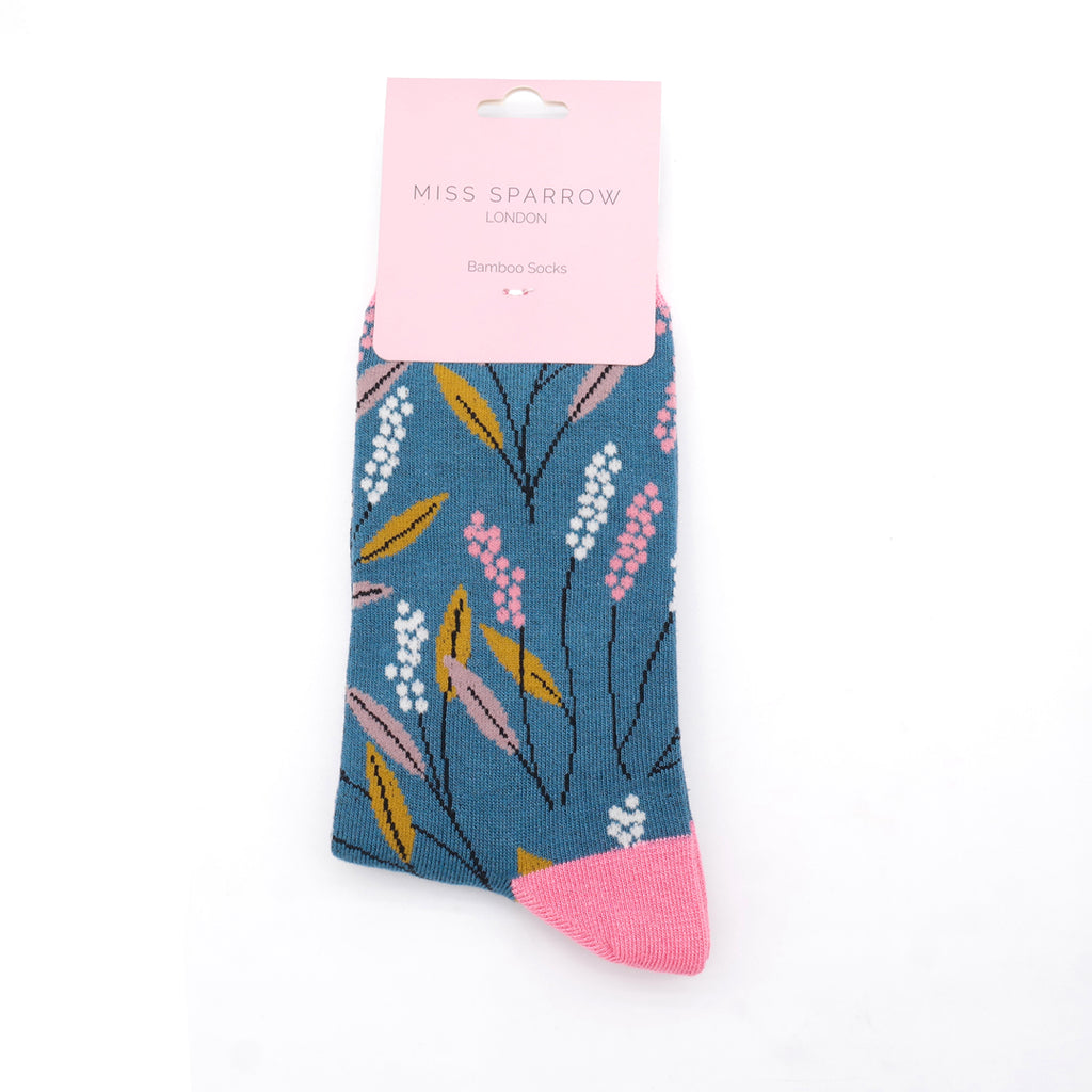 Miss Sparrow Berry Branches Socks Navy SKS321