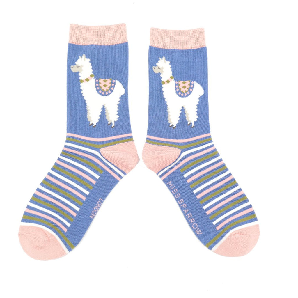 Miss Sparrow Llama  Bamboo Socks