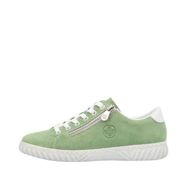 Rieker N0900-52 Ladies Lace Up Pump Green