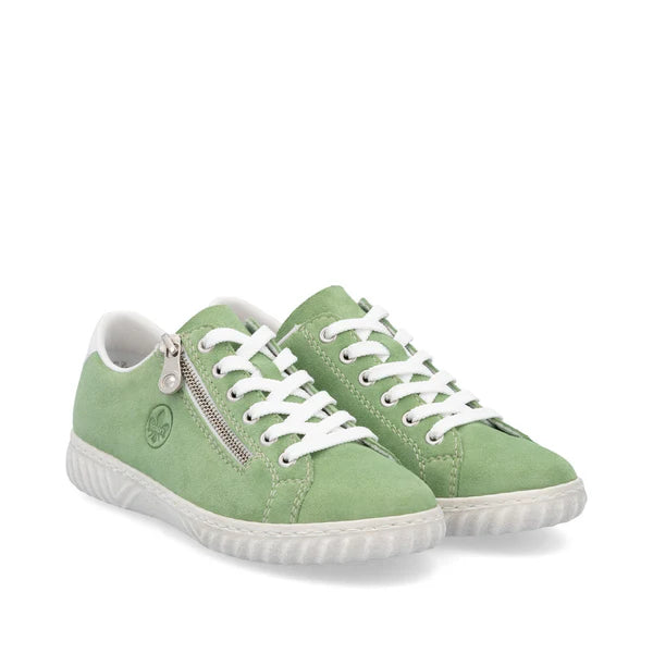 Rieker N0900-52 Ladies Lace Up Pump Green