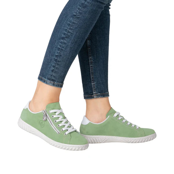 Rieker N0900-52 Ladies Lace Up Pump Green