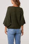 Pointelle Knit 3/4 Sleeve Jumper