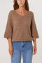 Pointelle Knit 3/4 Sleeve Jumper