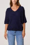 Pointelle Knit 3/4 Sleeve Jumper