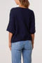 Pointelle Knit 3/4 Sleeve Jumper