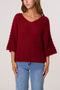 Pointelle Knit 3/4 Sleeve Jumper