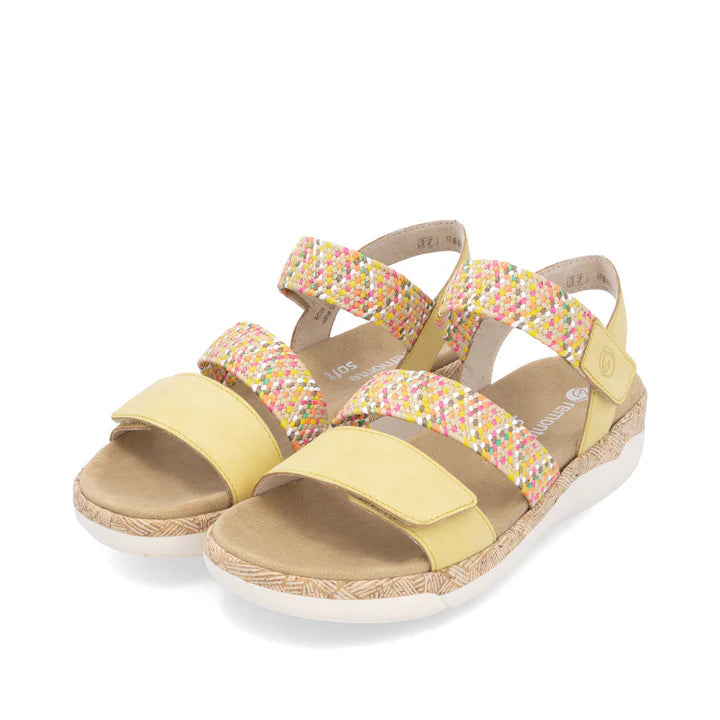 Remonte R6861-68 Adjustable Comfort Sandal Lemon