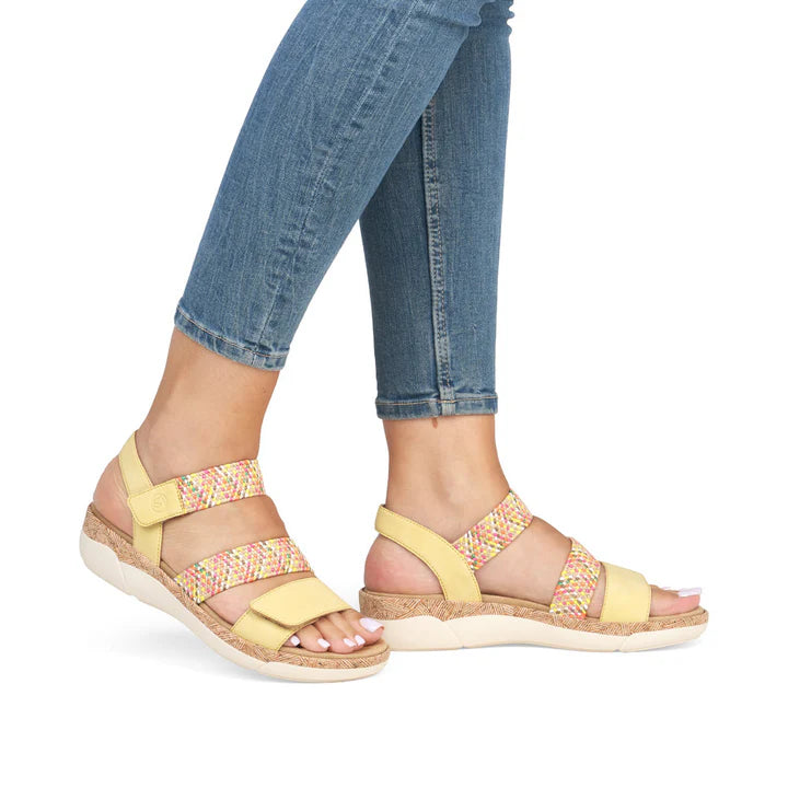 Remonte R6861-68 Adjustable Comfort Sandal Lemon