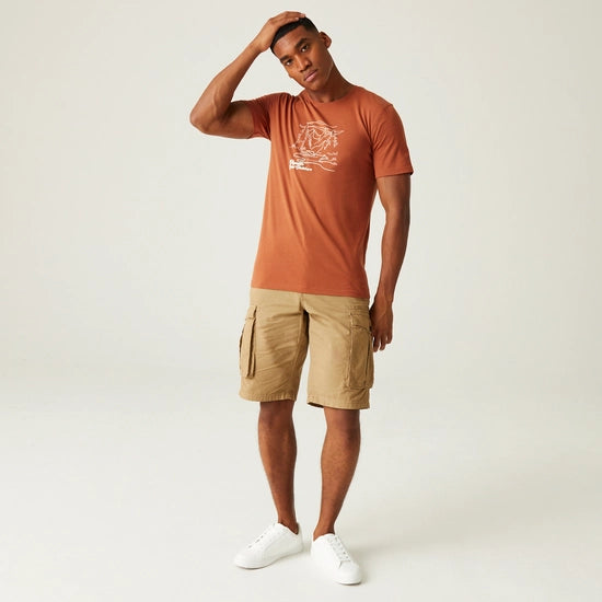 Regatta Mens Cline VIII Graphic T-Shirt Baked Clay