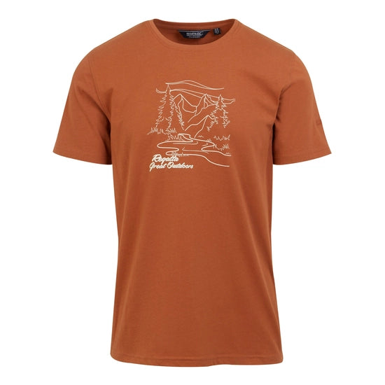 Regatta Mens Cline VIII Graphic T-Shirt Baked Clay