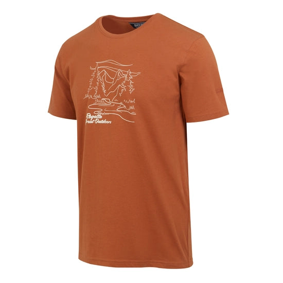 Regatta Mens Cline VIII Graphic T-Shirt Baked Clay