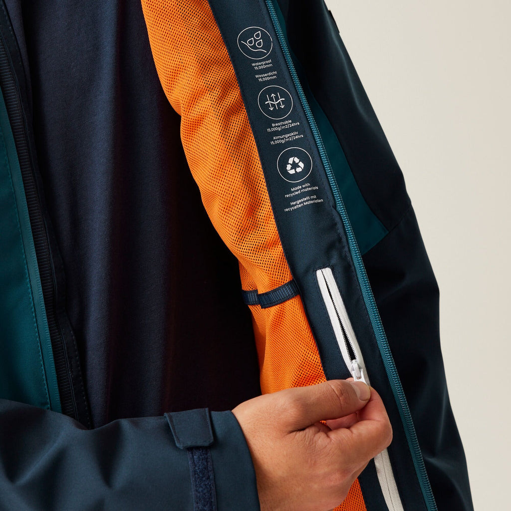 Regatta Men's Birchdale Waterproof Jacket | Moroccan Blue Navy Moonlight Denim