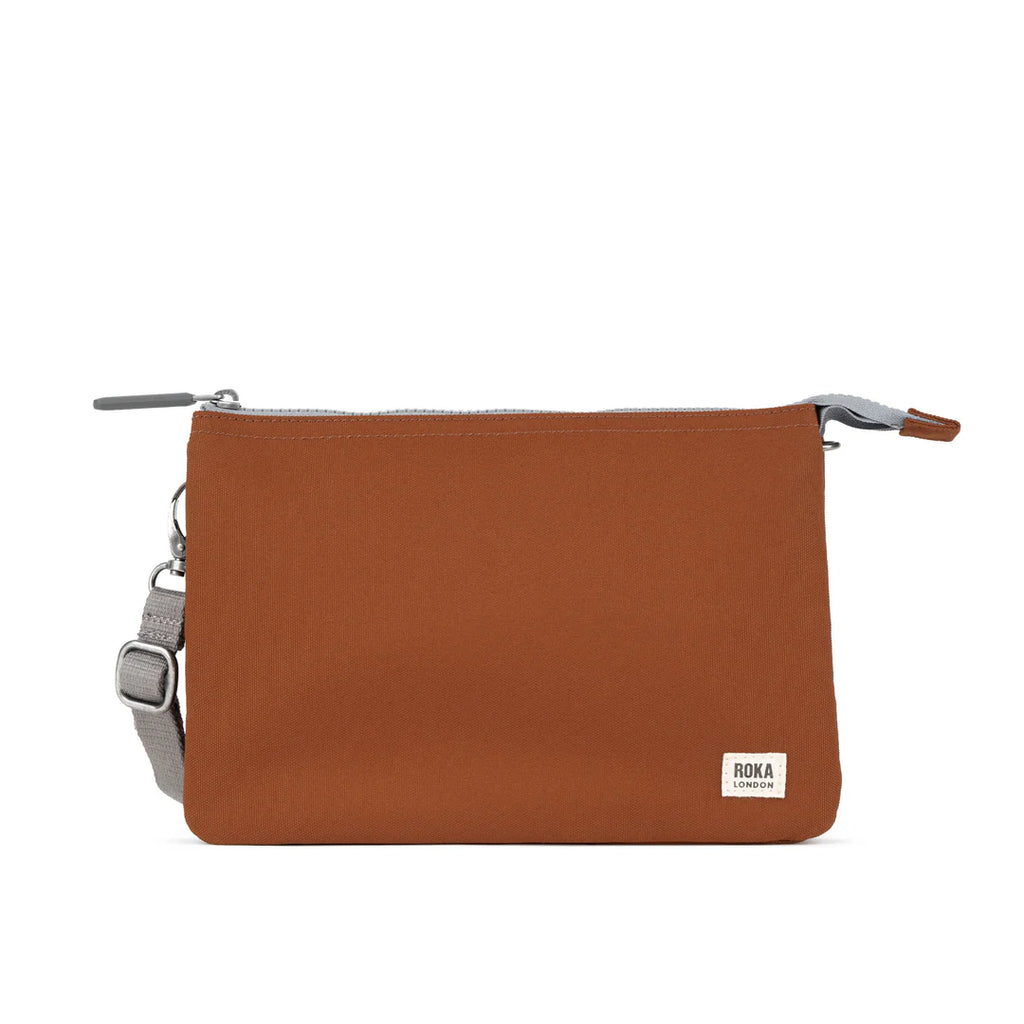 Roka Carnaby XL Crossbody Bag Recycled Canvas Bran