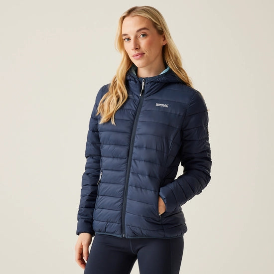 Regatta Women's Hooded Marizion Baffled Jacket Navy/Clear Sky