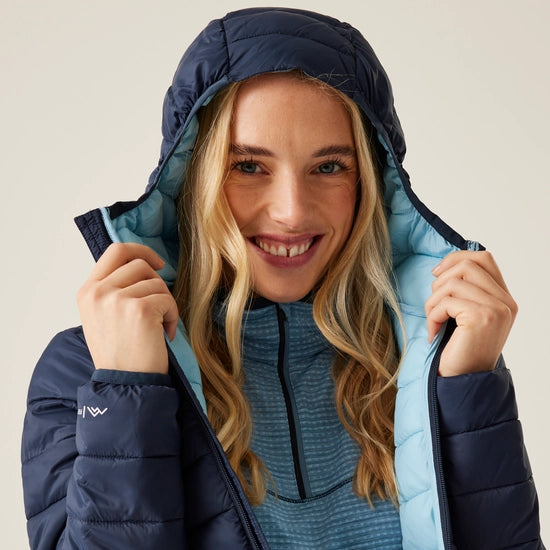 Regatta Women's Hooded Marizion Baffled Jacket Navy/Clear Sky