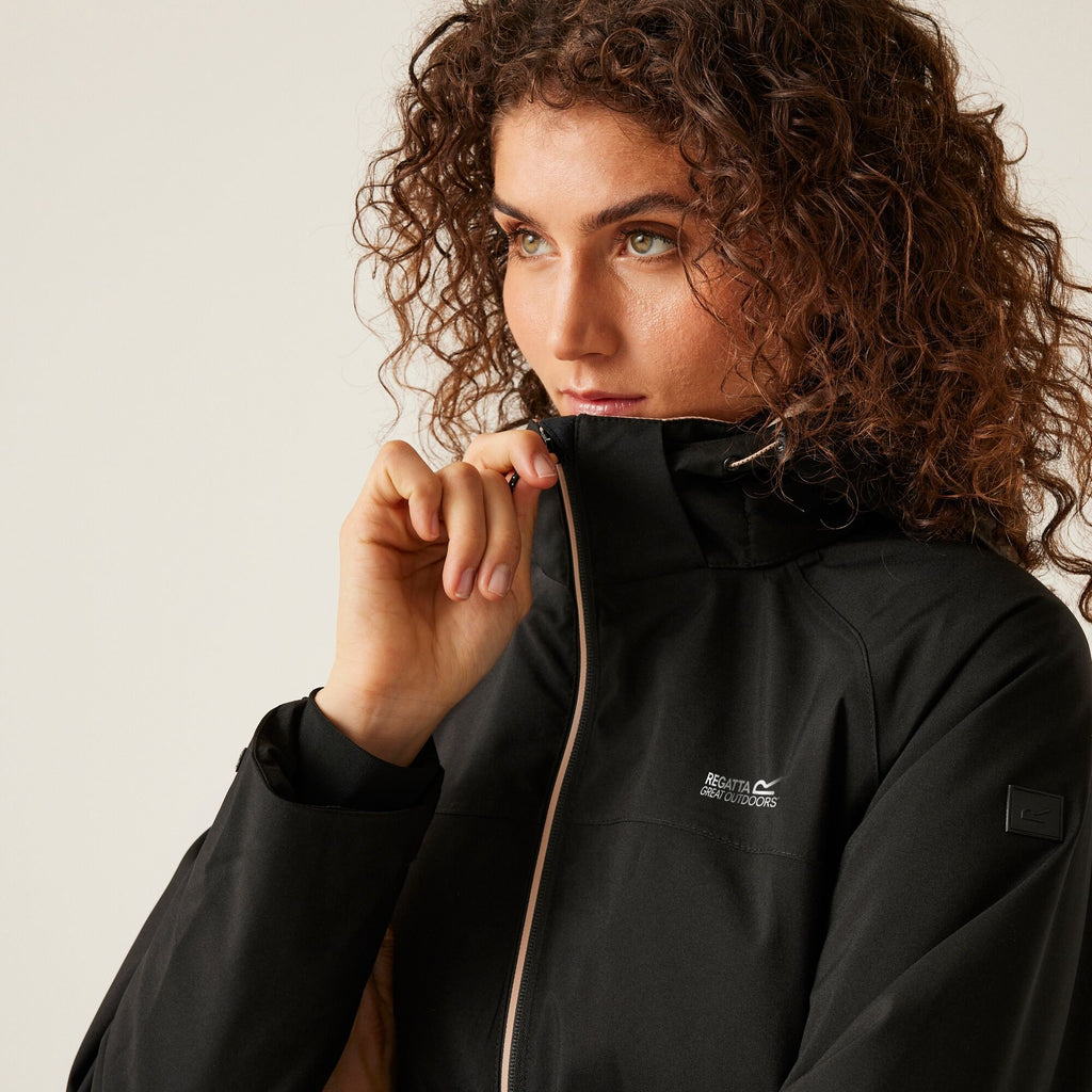 Regatta Women's Frelton Waterproof Jacket Black/Warm Taupe
