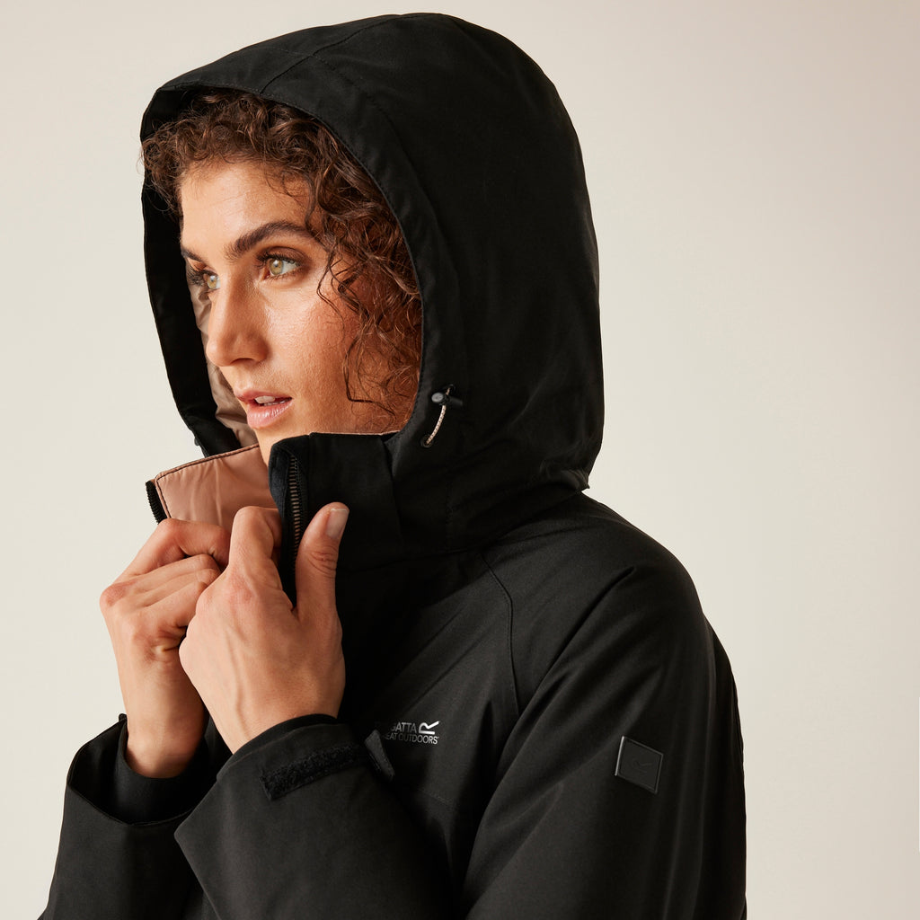 Regatta Women's Frelton Waterproof Jacket Black/Warm Taupe