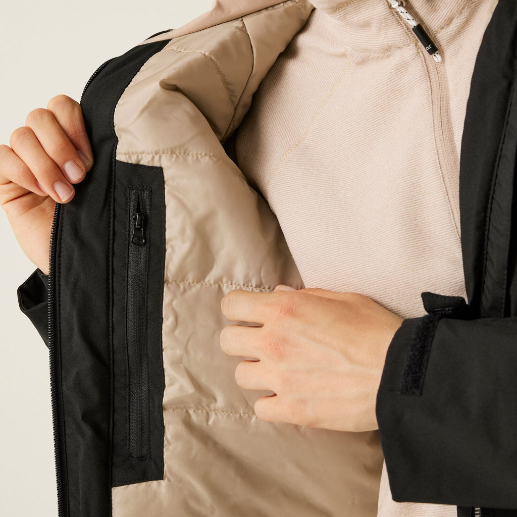 Regatta Women's Frelton Waterproof Jacket Black/Warm Taupe