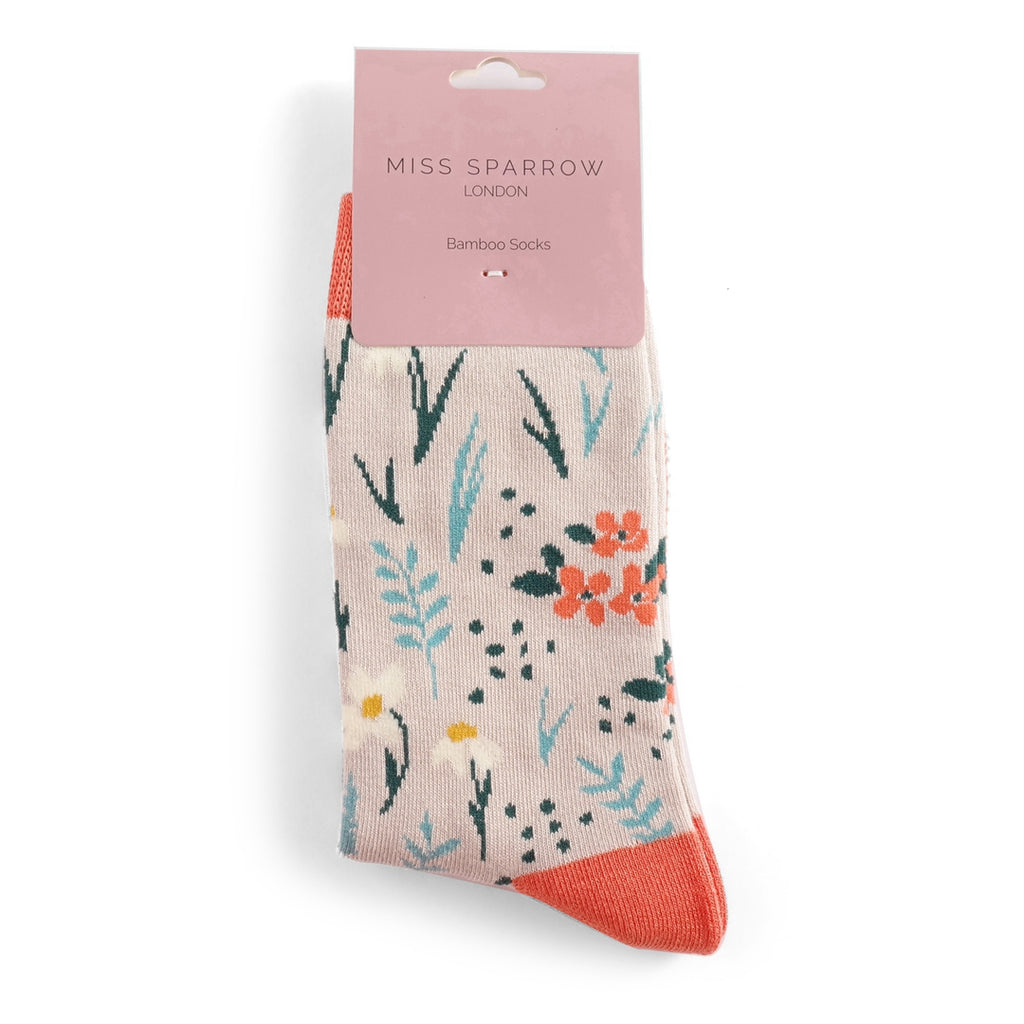 Miss Sparrow Meadow Bamboo Socks Silver