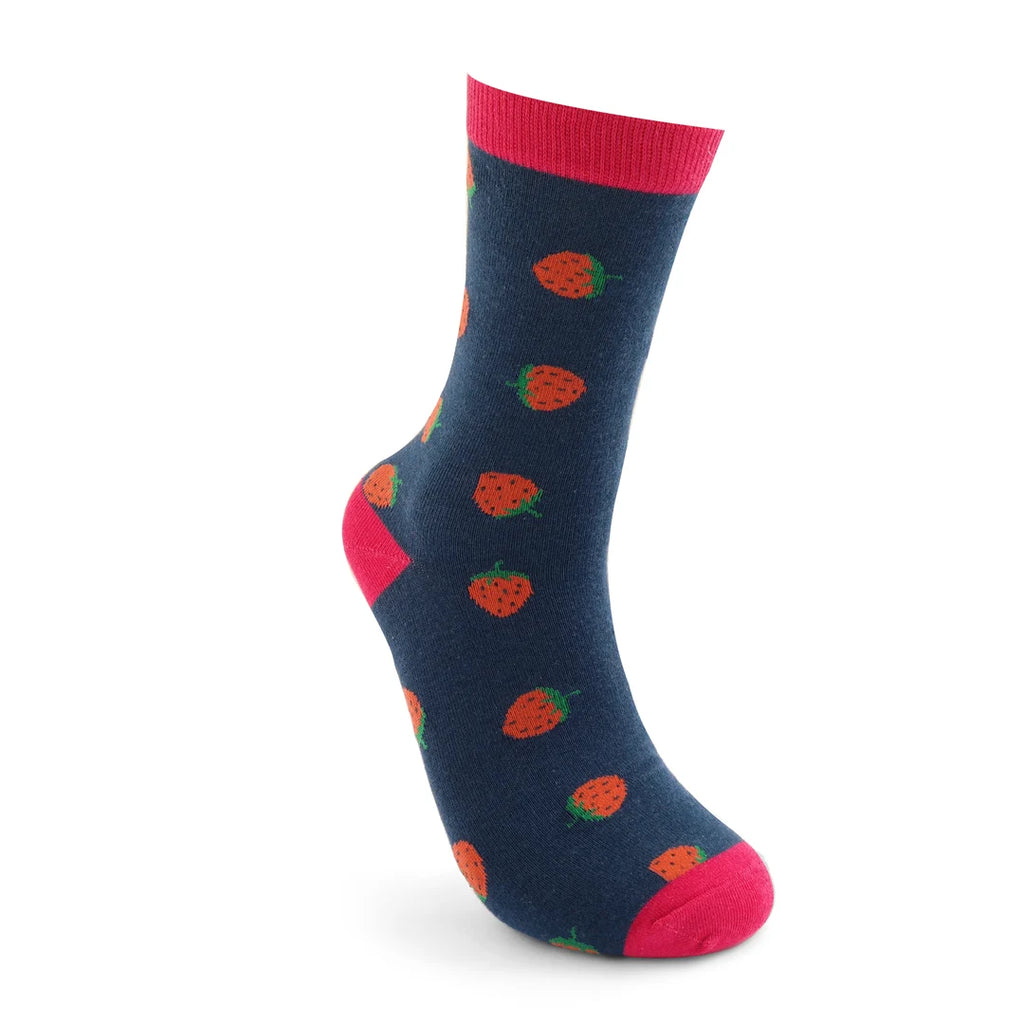 Miss Sparrow Ladies Bamboo socks - Strawberries