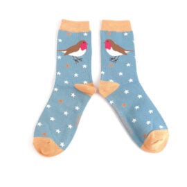 Miss Sparrow Festive Robins Bamboo Socks
