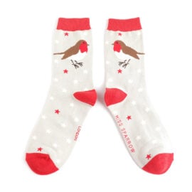 Miss Sparrow Festive Robins Bamboo Socks