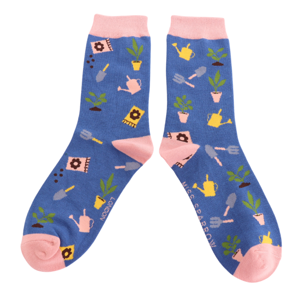 Miss Sparrow Ladies Bamboo Socks - In The Allotment