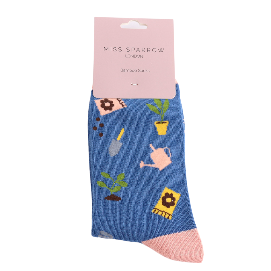 Miss Sparrow Ladies Bamboo Socks - In The Allotment