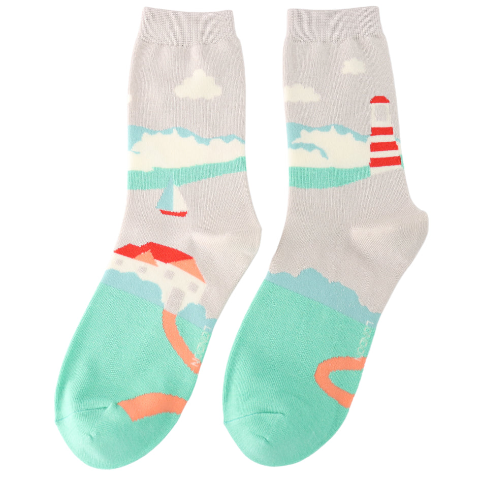 Miss Sparrow Ladies Bamboo Socks - Seascape