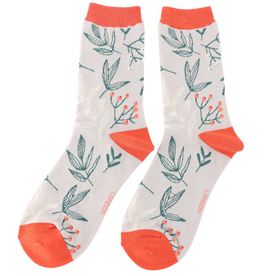 Miss Sparrow Ladies Bamboo Socks - Branches & Berries