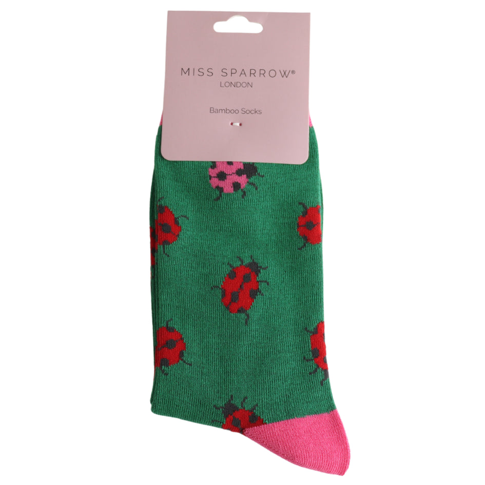 Miss Sparrow Ladies Bamboo Socks - Ladybug