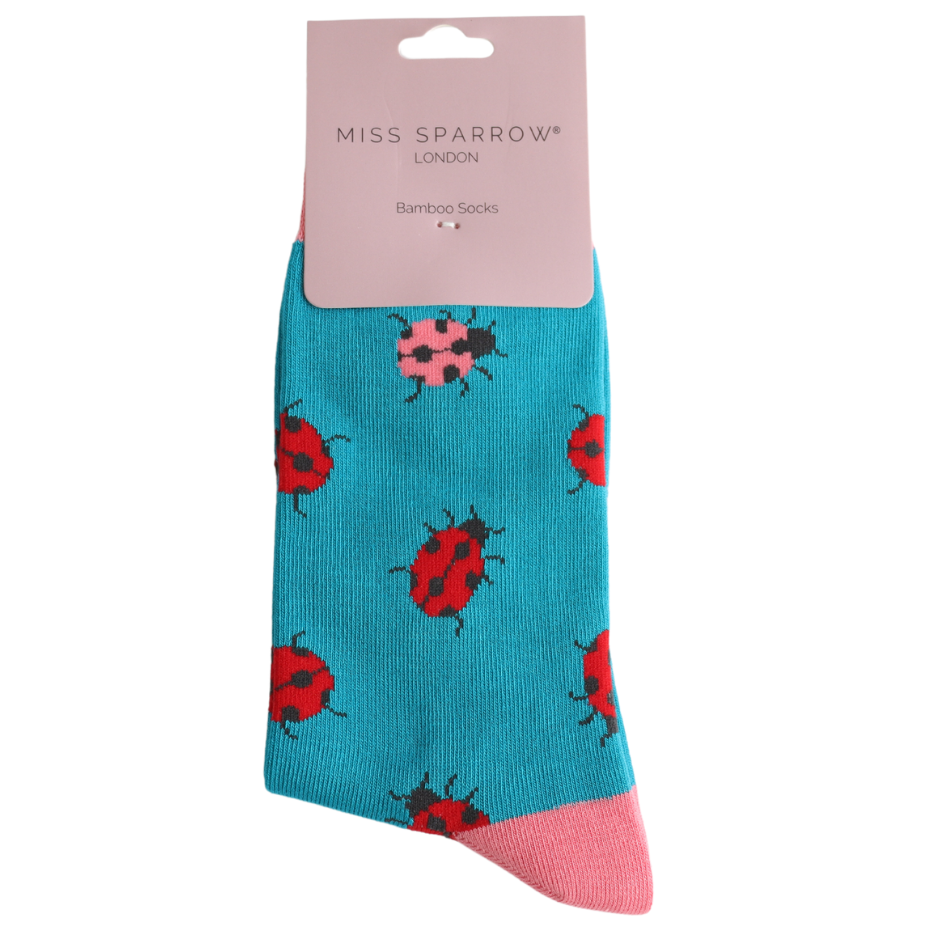 Miss Sparrow Ladies Bamboo Socks - Ladybug
