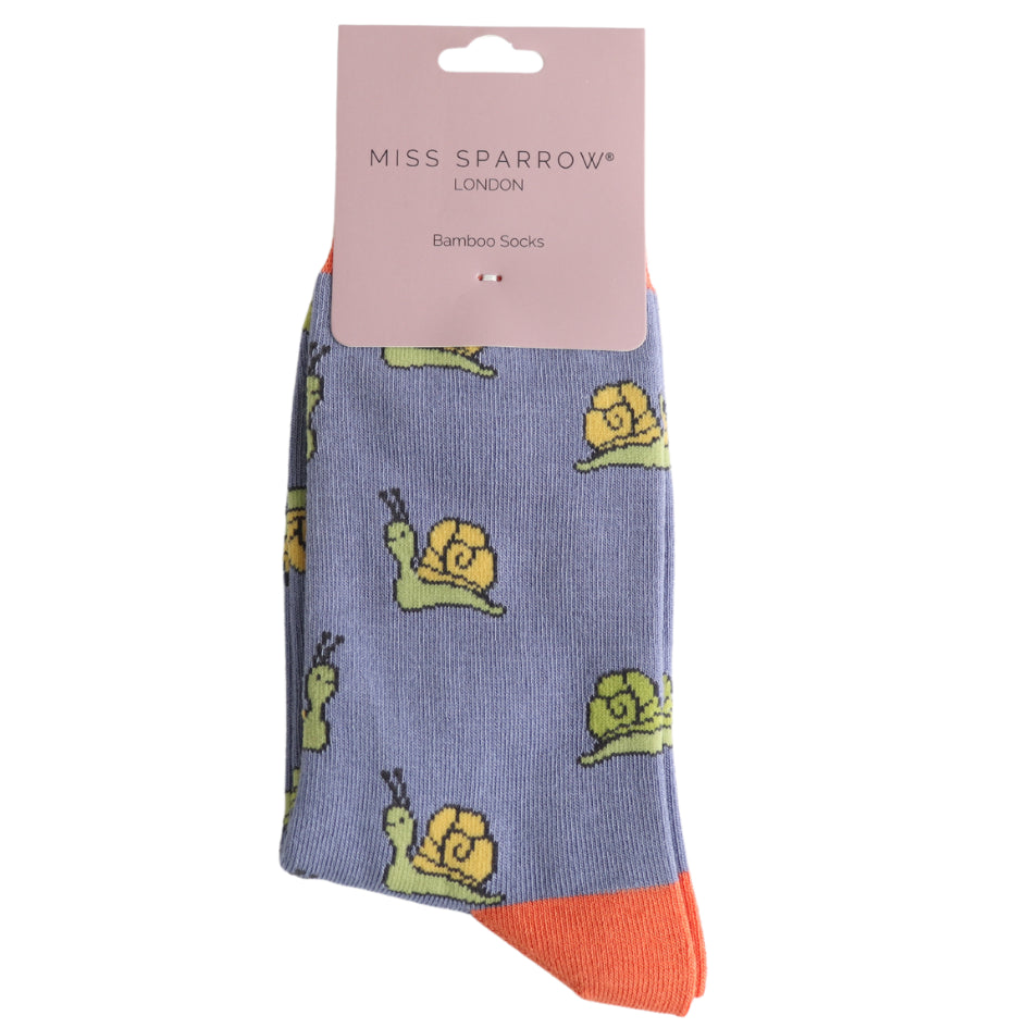 Miss Sparrow Ladies Bamboo Socks - Snails
