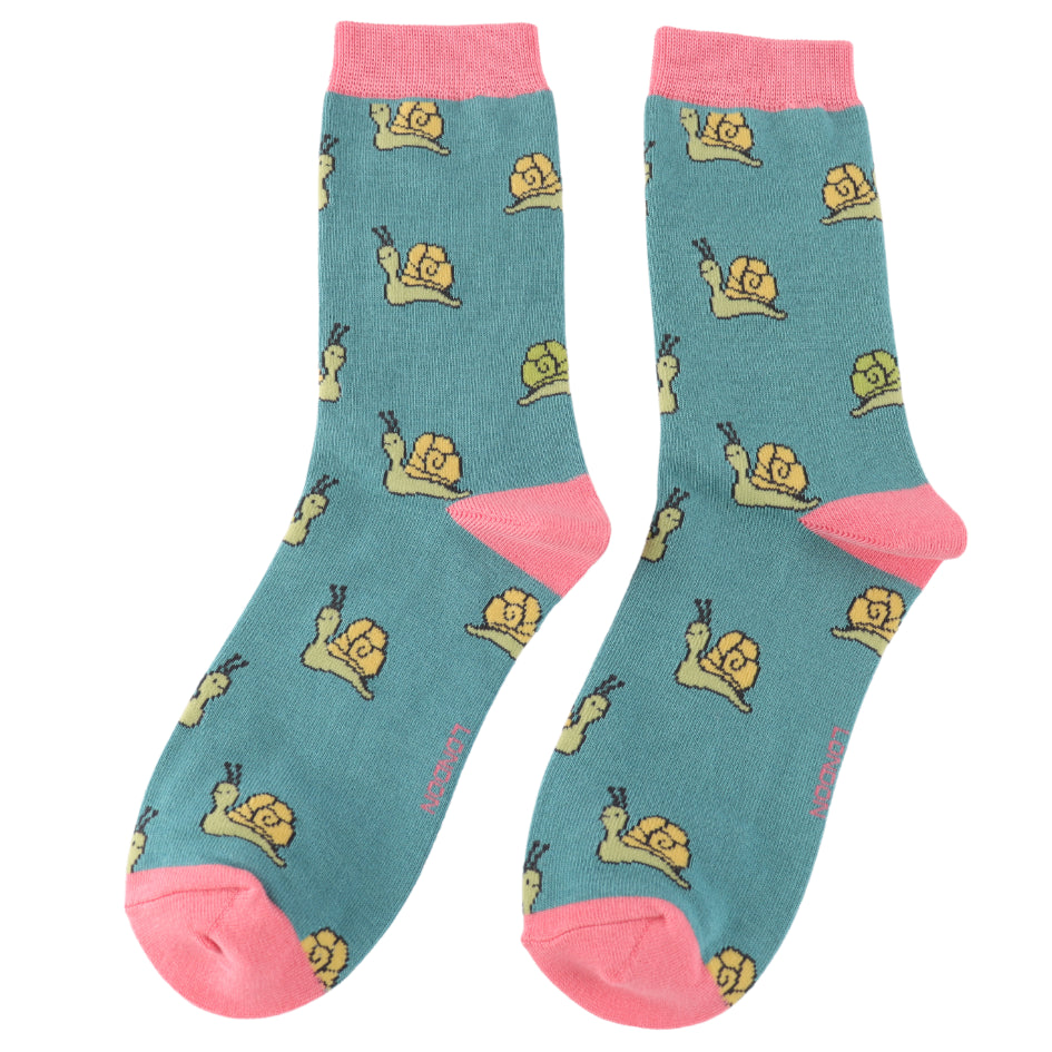 Miss Sparrow Ladies Bamboo Socks - Snails