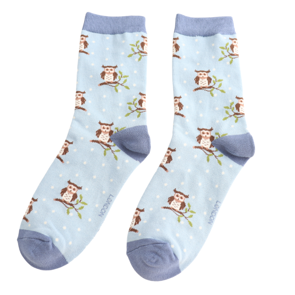 Miss Sparrow Winter Owls Bamboo Socks