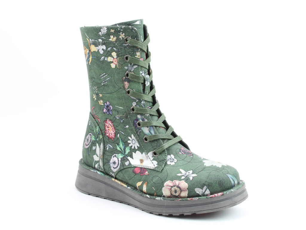 Heavenly Feet Martina4 Zip & Lace Boot Forest Fantasy