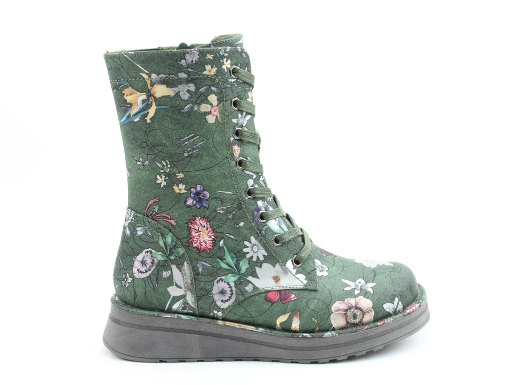 Heavenly Feet Martina4 Zip & Lace Boot Forest Fantasy