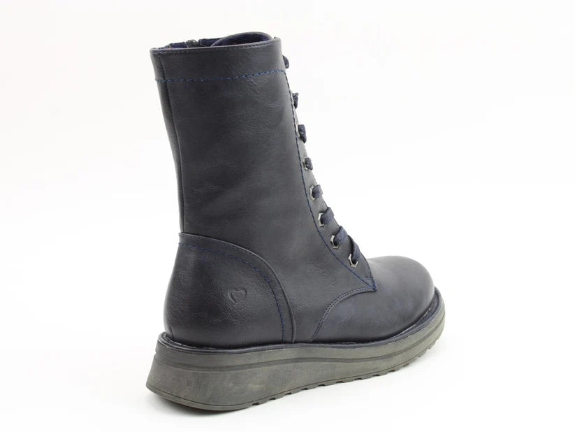 Heavenly Feet Martina4 Lace Up Boots Navy