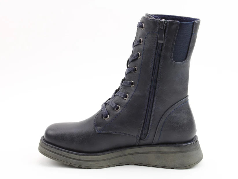 Heavenly Feet Martina4 Lace Up Boots Navy