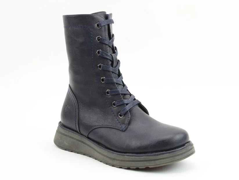 Heavenly Feet Martina4 Lace Up Boots Navy