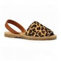 Lunar Azura Ladies Sandal Leather Leopard Print JLM001