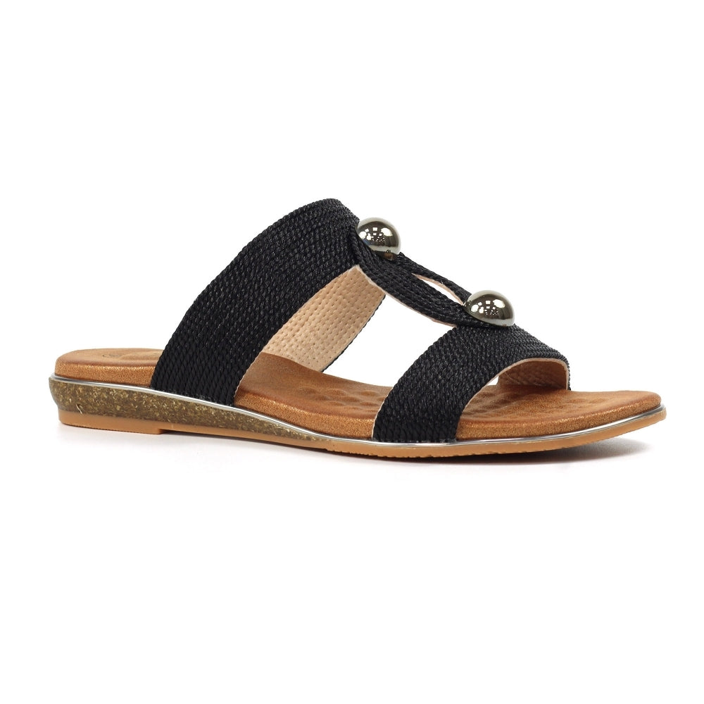 Lunar Callow Ladies Slip On Sandal JLH395 Black