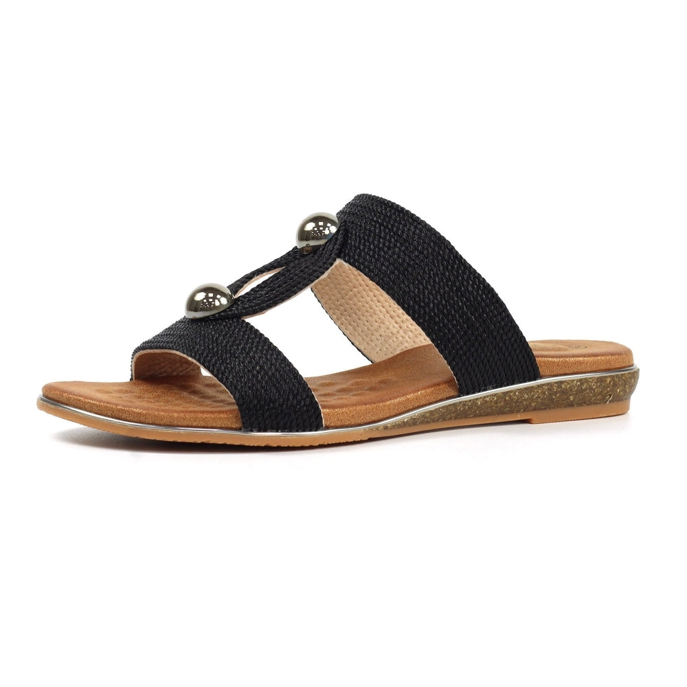 Lunar Callow Ladies Slip On Sandal JLH395 Black