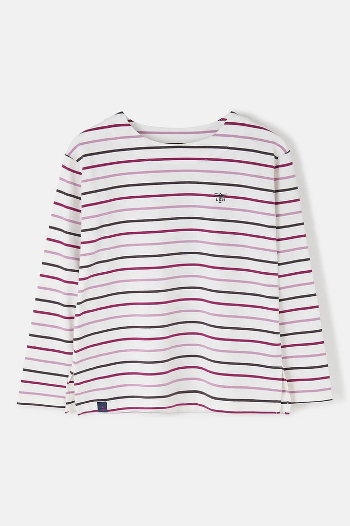 Lighthouse Causeway II Long Sleeve Top Cranberry Pink Stripe