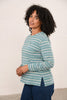 Lighthouse Causeway Ladies Long Sleeve Top Duck Egg/Pink Stripe