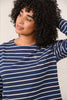 Lighthouse Causeway Ladies Long Sleeve Top Navy Sage/Blue Stripe