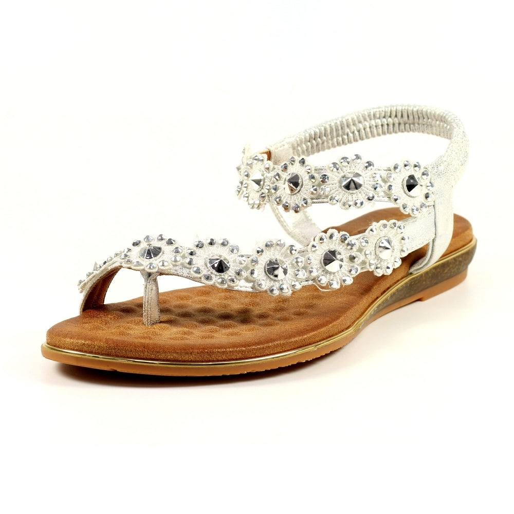 Lunar Charlotte II Toe Loop Sandal JLH455 SL Silver