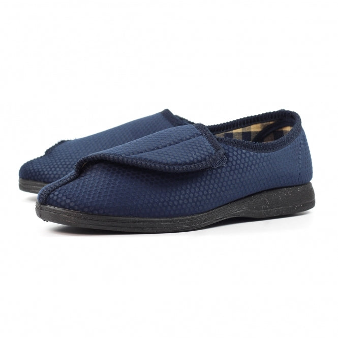 Mens Columbus III Lazydogz Touch Fasten Slipper KMD108 BL Navy